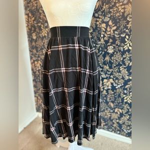 Torrid Black and Red Plaid A-line MIDI Skirt